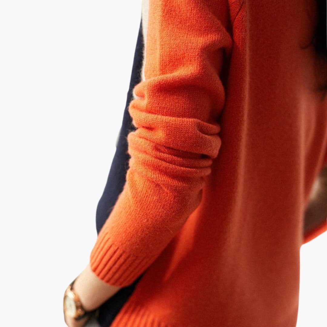 Damenpullover mit Rundhalsausschnitt und langen Ärmeln