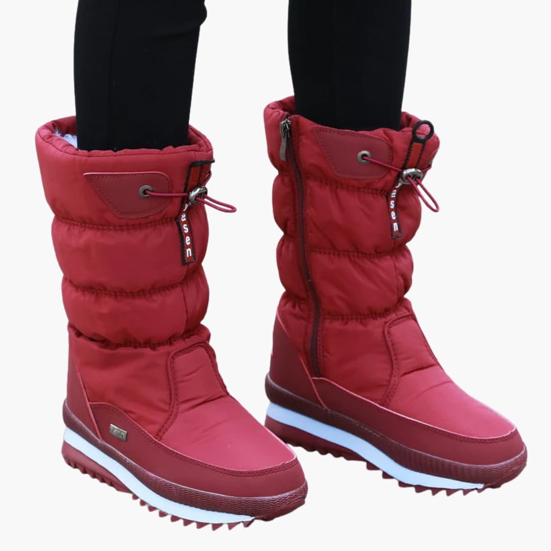 Damenstiefel mit Schnürverschluss und profilierter Laufsohle