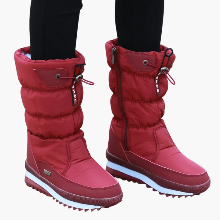 Damenstiefel mit Schnürverschluss und profilierter Laufsohle