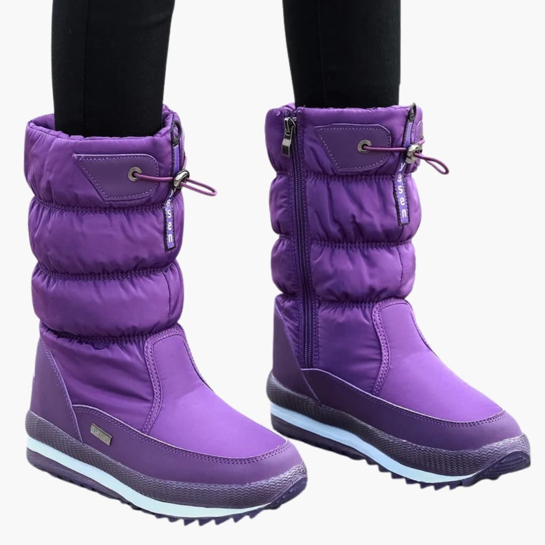 Damenstiefel mit Schnürverschluss und profilierter Laufsohle