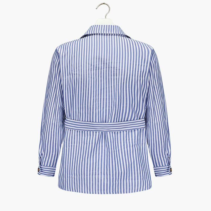 Gestreifte Herrenjacke mit Knopfverschluss und Fronttaschen