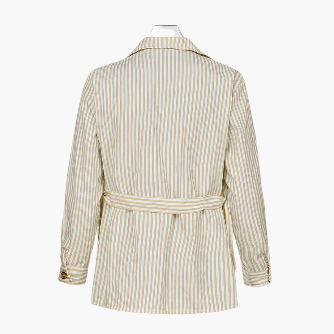 Gestreifte Herrenjacke mit Knopfverschluss und Fronttaschen