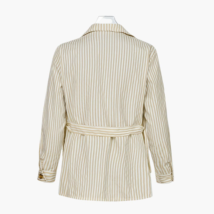 Gestreifte Herrenjacke mit Knopfverschluss und Fronttaschen