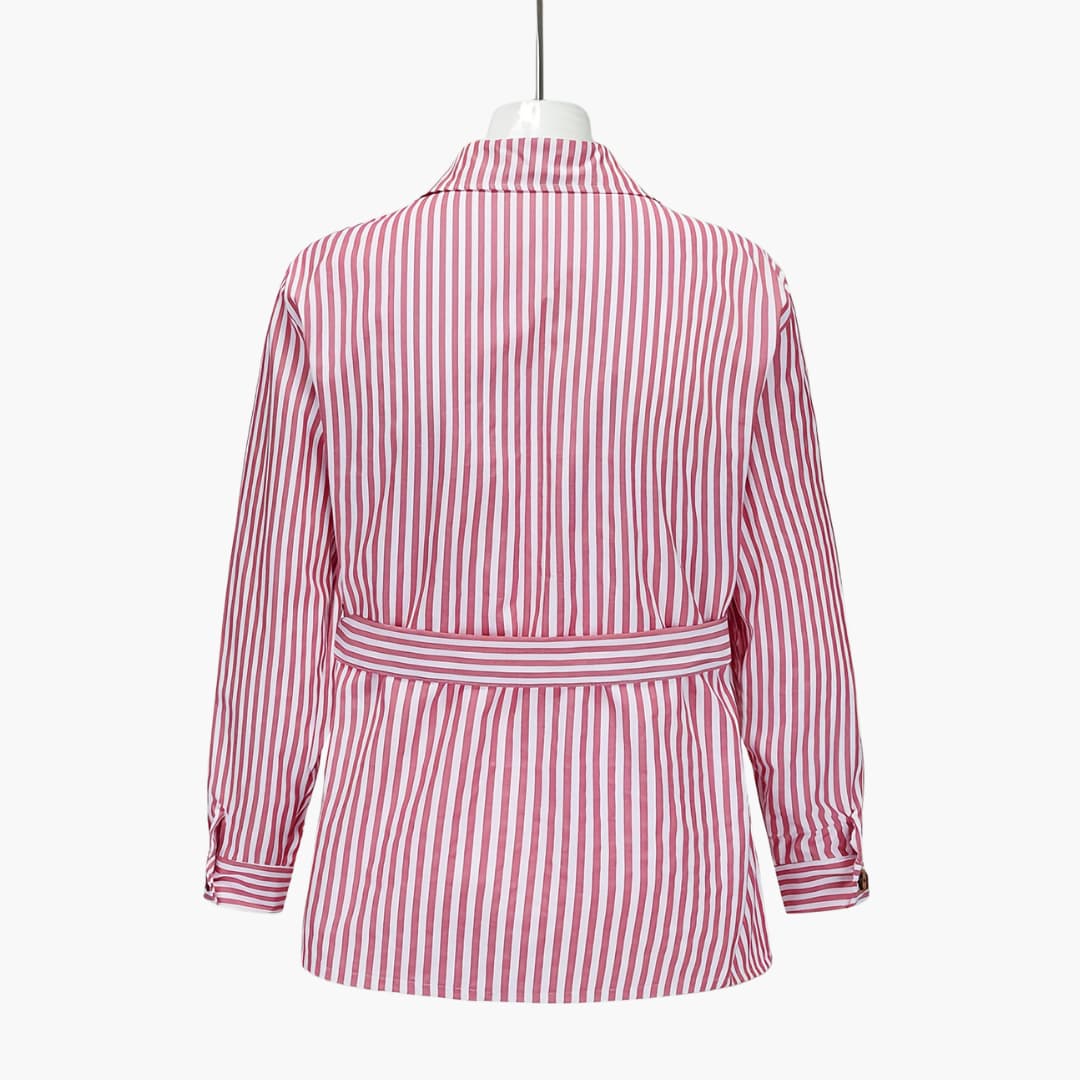 Gestreifte Herrenjacke mit Knopfverschluss und Fronttaschen