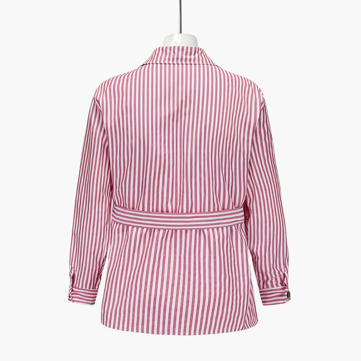 Gestreifte Herrenjacke mit Knopfverschluss und Fronttaschen