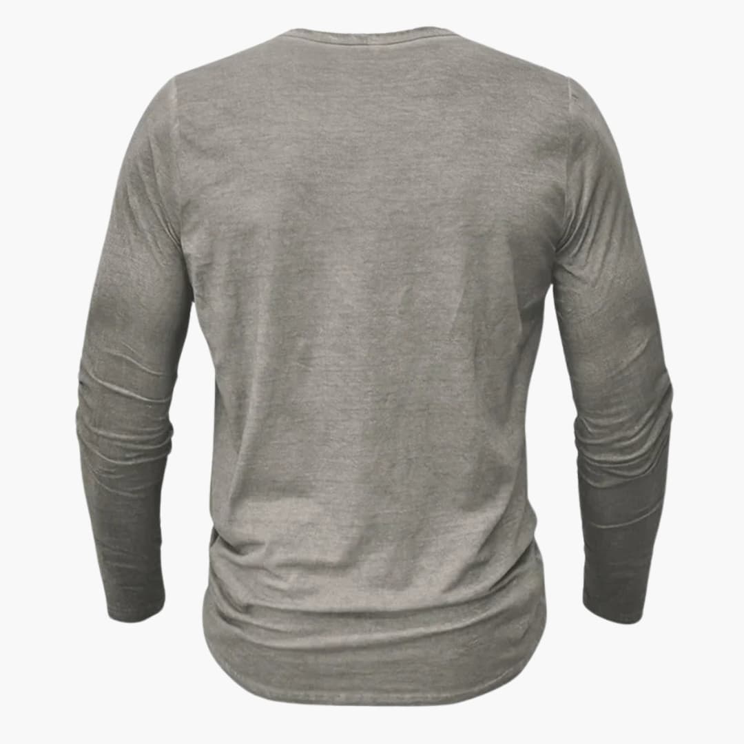 Henley Shirt für Herren mit Knopfleiste und langen Ärmeln