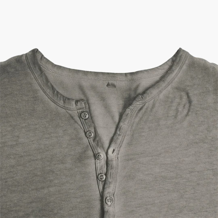 Henley Shirt für Herren mit Knopfleiste und langen Ärmeln