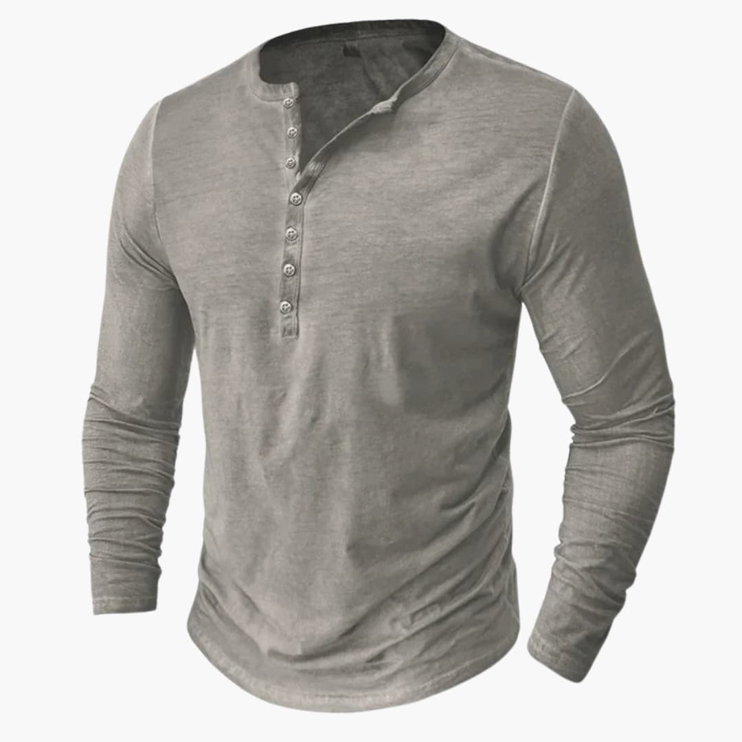 Henley Shirt für Herren mit Knopfleiste und langen Ärmeln