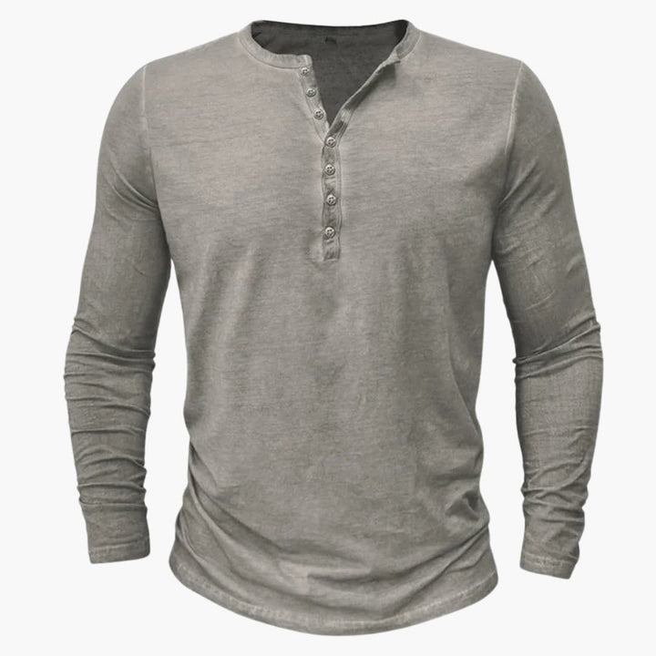 Henley Shirt für Herren mit Knopfleiste und langen Ärmeln