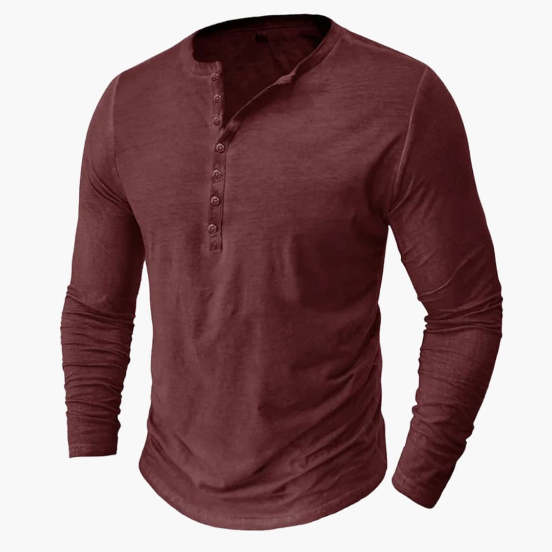 Henley Shirt für Herren mit Knopfleiste und langen Ärmeln