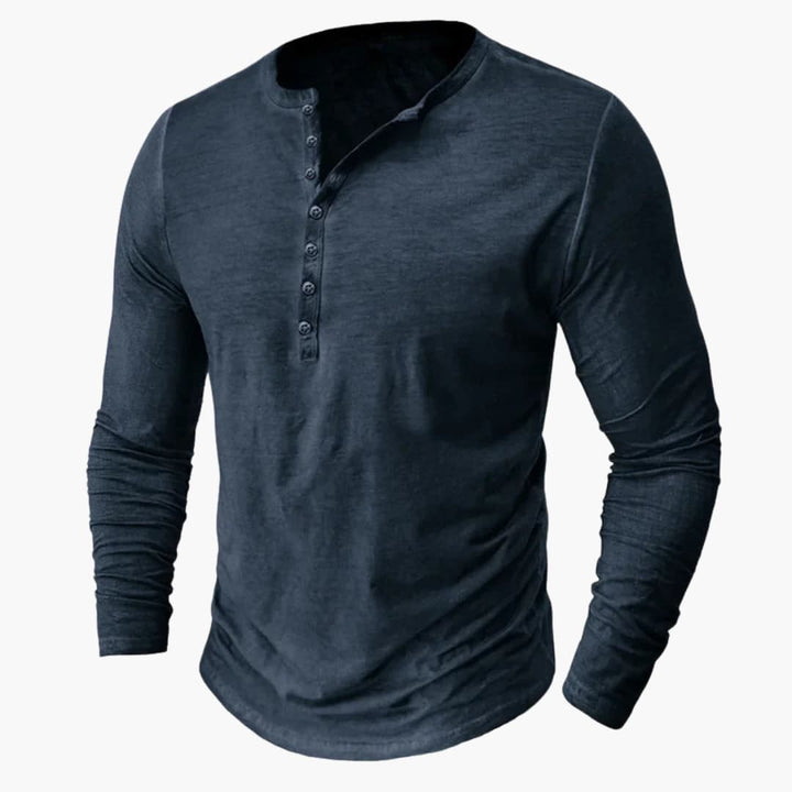 Henley Shirt für Herren mit Knopfleiste und langen Ärmeln