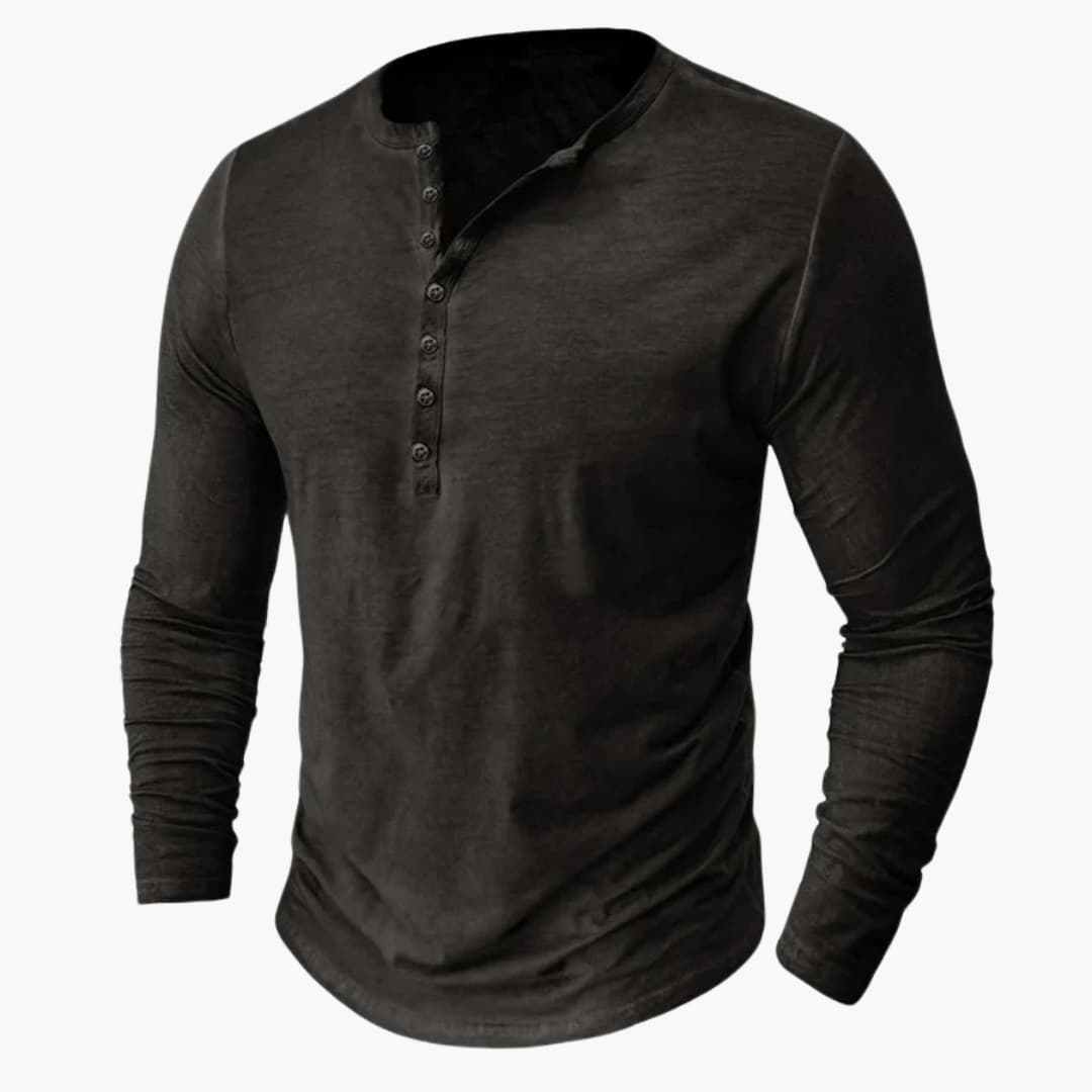 Henley Shirt für Herren mit Knopfleiste und langen Ärmeln