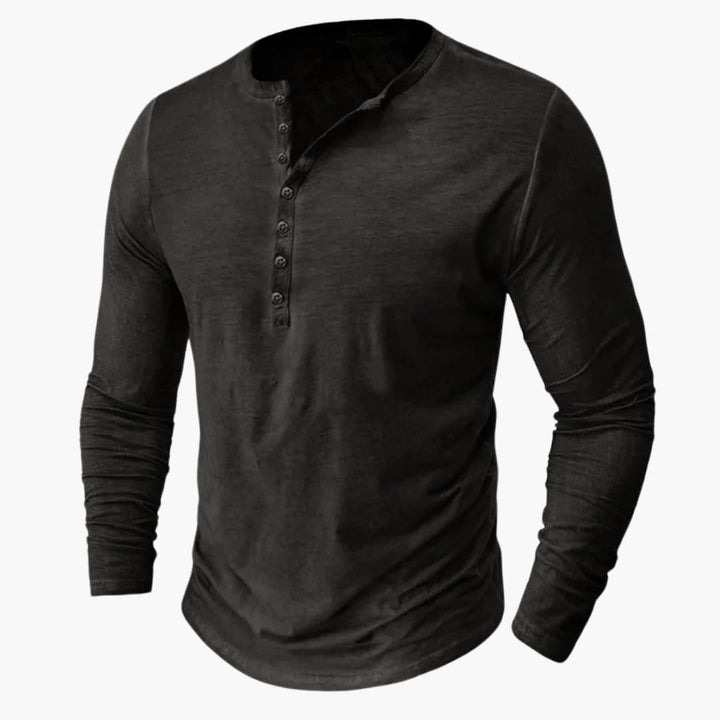 Henley Shirt für Herren mit Knopfleiste und langen Ärmeln
