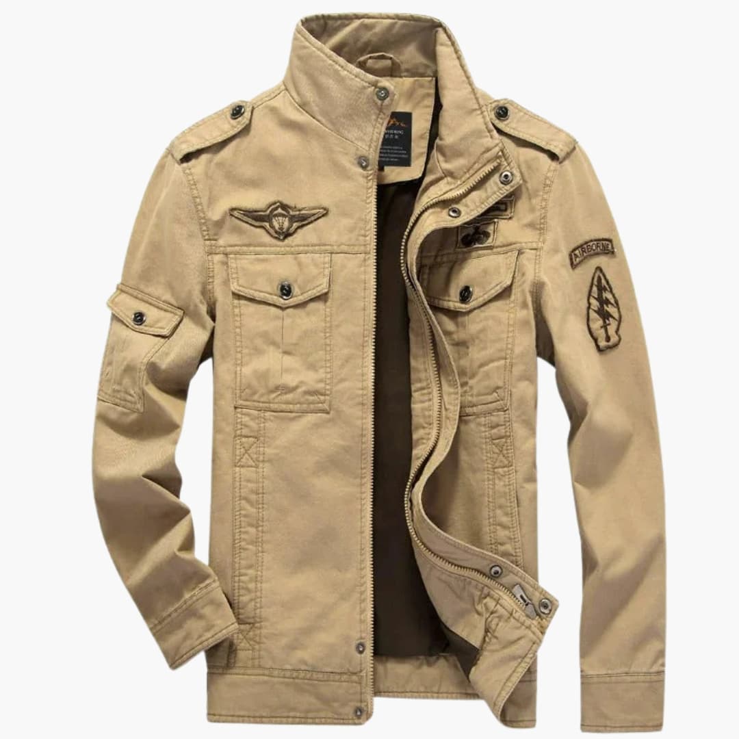 Herren Bomberjacke mit Frontreißverschluss und Rippbund