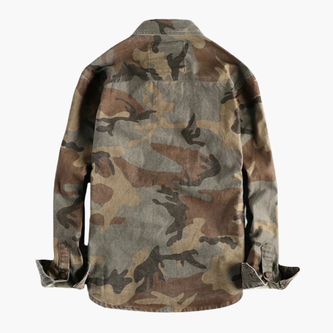 Herren Cargo Hemd mit Knopfleiste und Brusttaschen