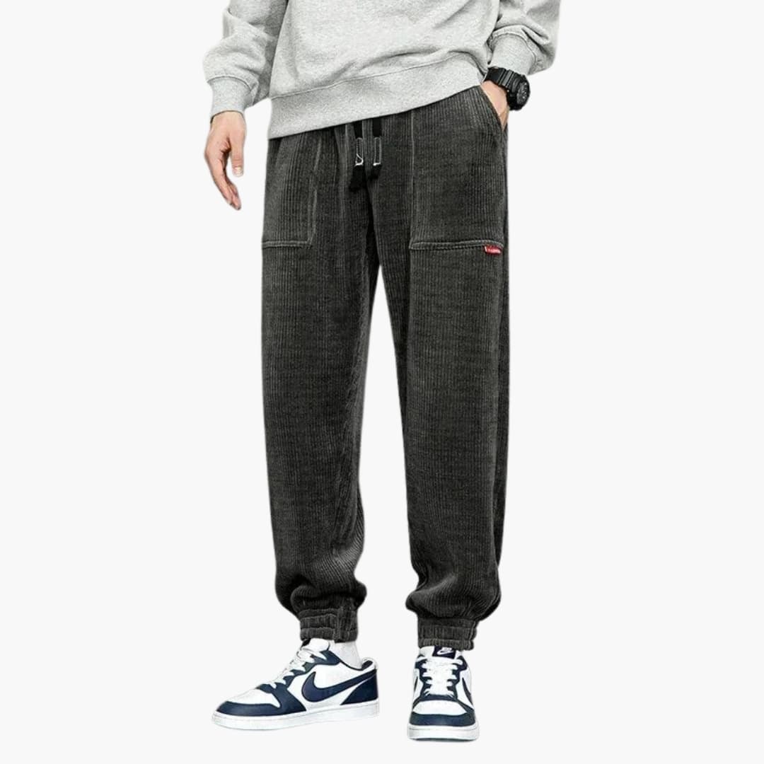 Herren Cord Jogginghose mit Kordelzug und Seitentaschen