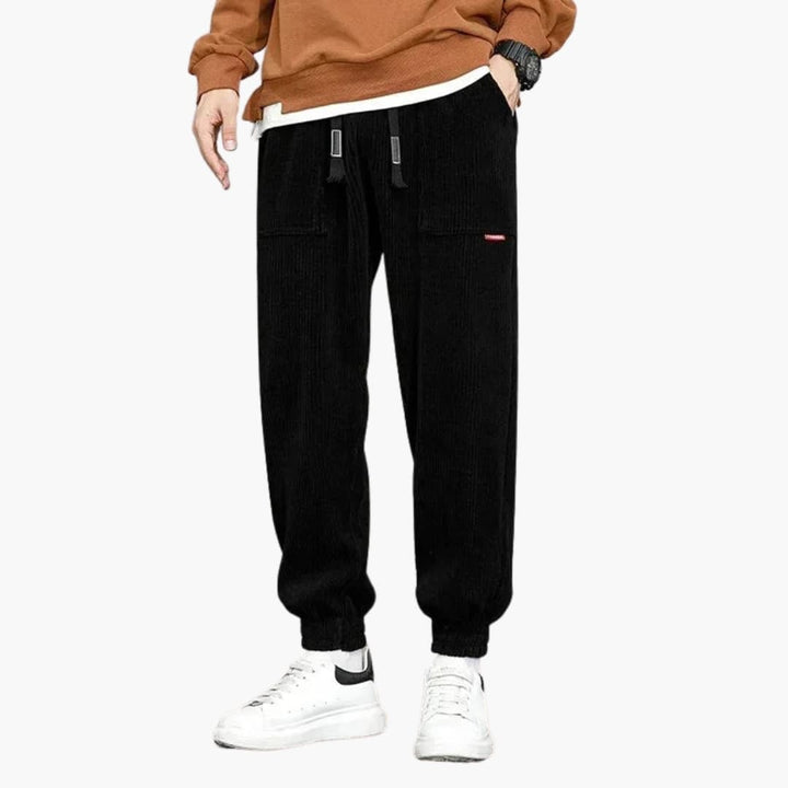Herren Cord Jogginghose mit Kordelzug und Seitentaschen
