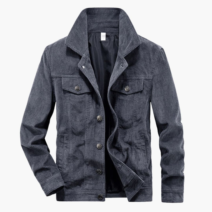 Herren Cordjacke mit Knopfverschluss und Brusttasche