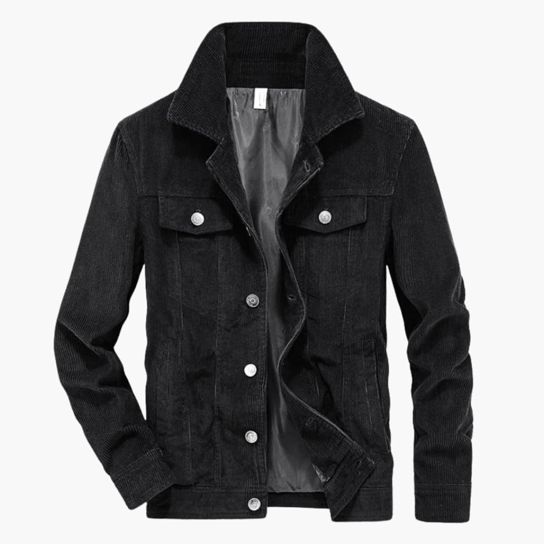 Herren Cordjacke mit Knopfverschluss und Brusttasche