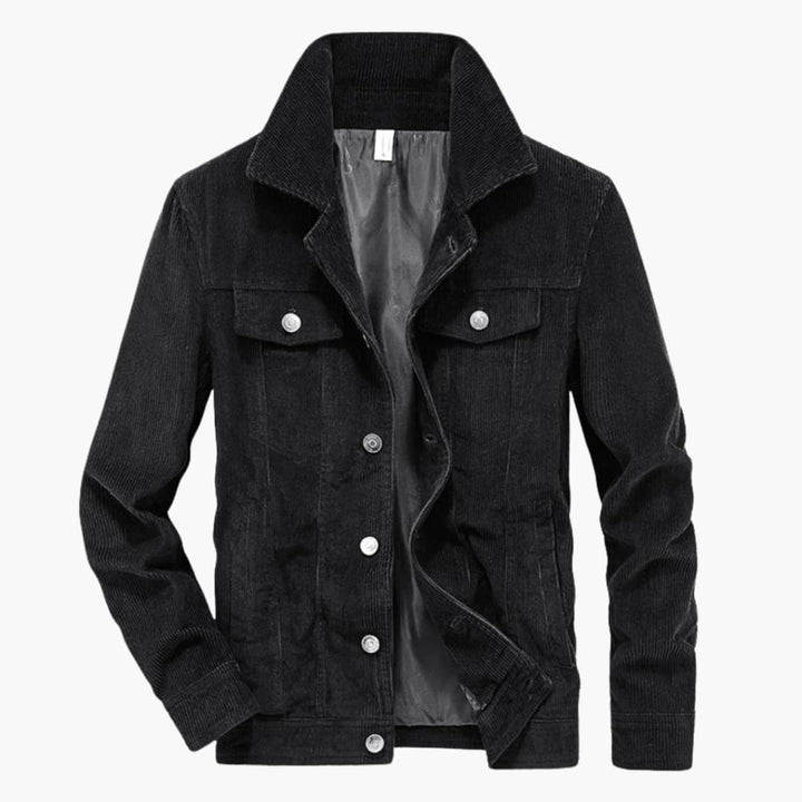 Herren Cordjacke mit Knopfverschluss und Brusttasche