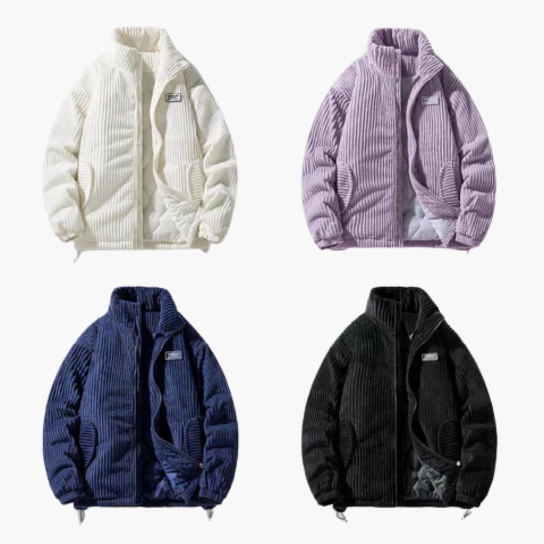 Herren Cordjacke mit Reißverschluss und Stehkragen