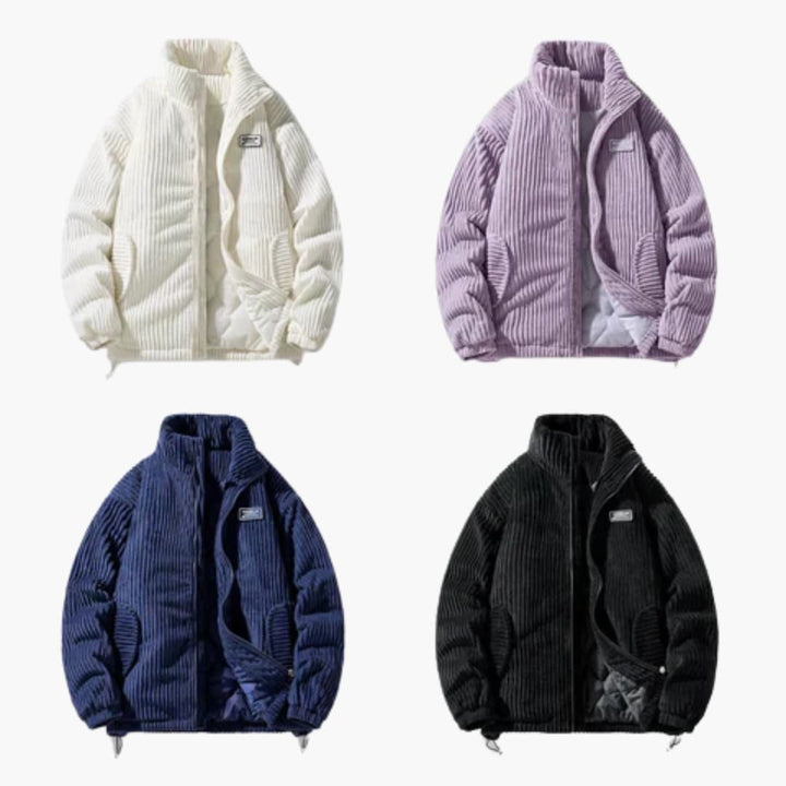 Herren Cordjacke mit Reißverschluss und Stehkragen