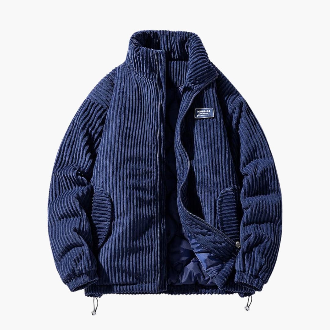 Herren Cordjacke mit Reißverschluss und Stehkragen