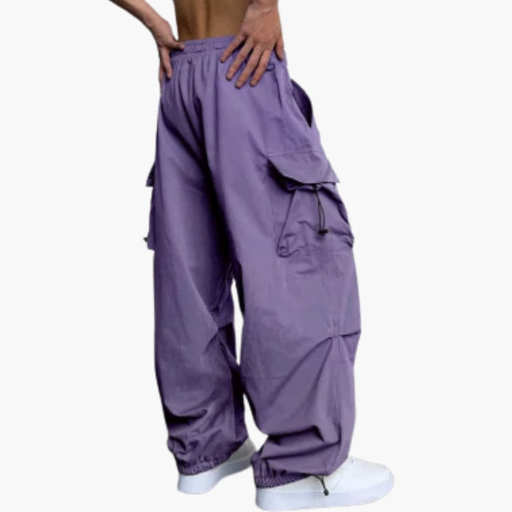 Herren Cargo Hose mit weitem Bein mehreren Taschen und Knopfverschluss