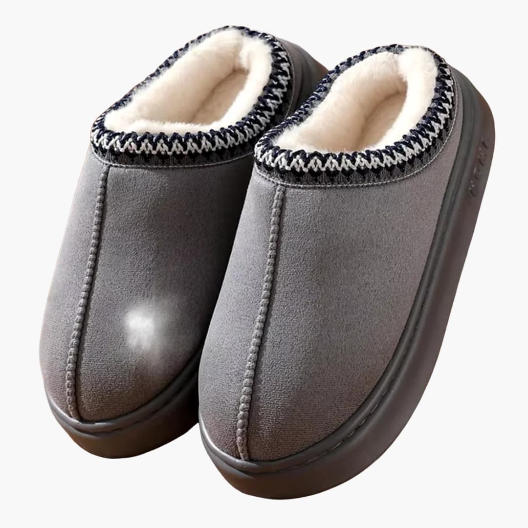 Herren Hausschuhe zum Hineinschlüpfen mit Kunstfellfutter