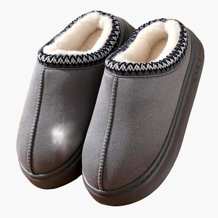 Herren Hausschuhe zum Hineinschlüpfen mit Kunstfellfutter