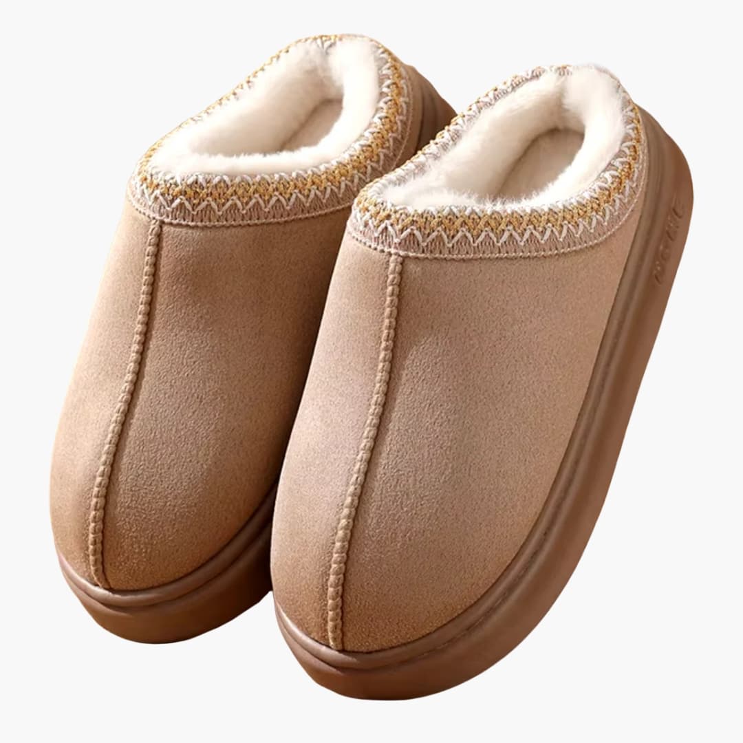 Herren Hausschuhe zum Hineinschlüpfen mit Kunstfellfutter