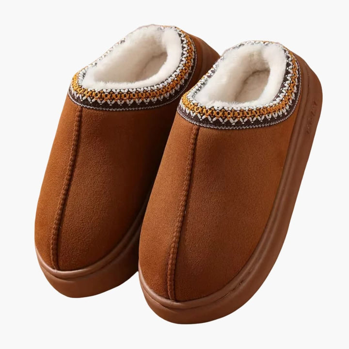 Herren Hausschuhe zum Hineinschlüpfen mit Kunstfellfutter