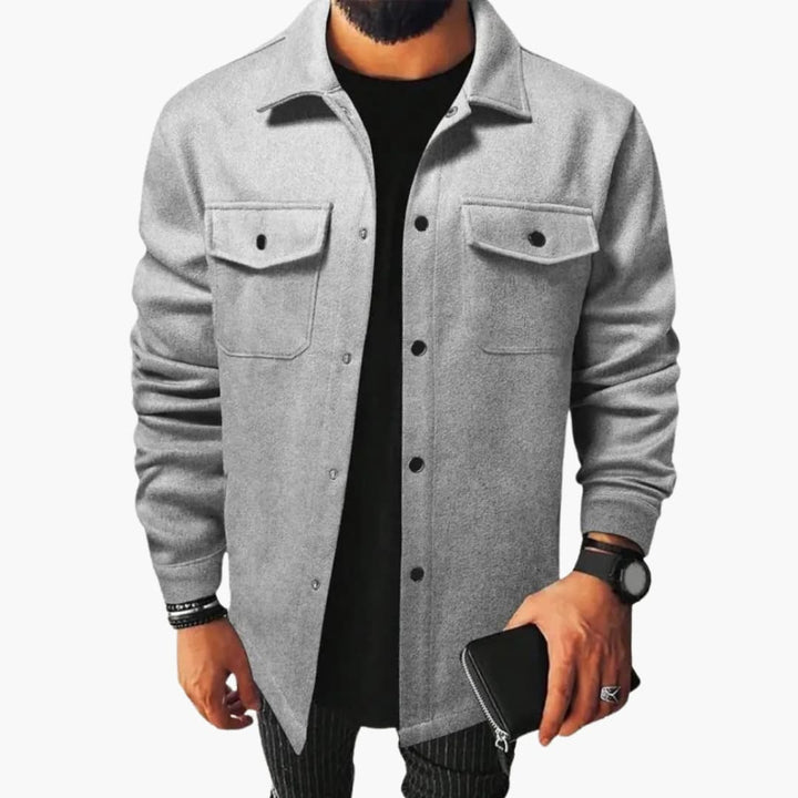 Herren Hemdjacke mit Knopfleiste