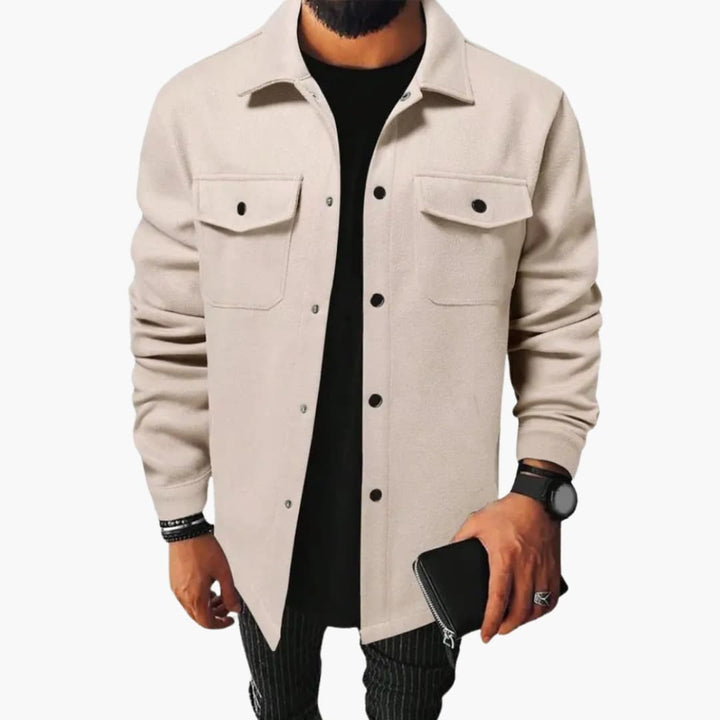 Herren Hemdjacke mit Knopfleiste
