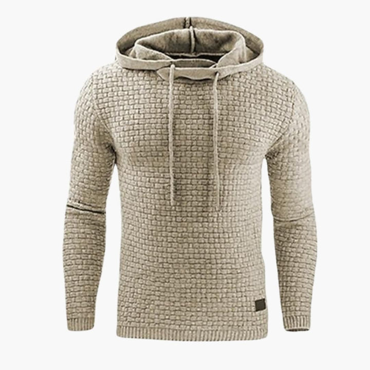 Herren Hoodie Pullover mit geripptem Saum