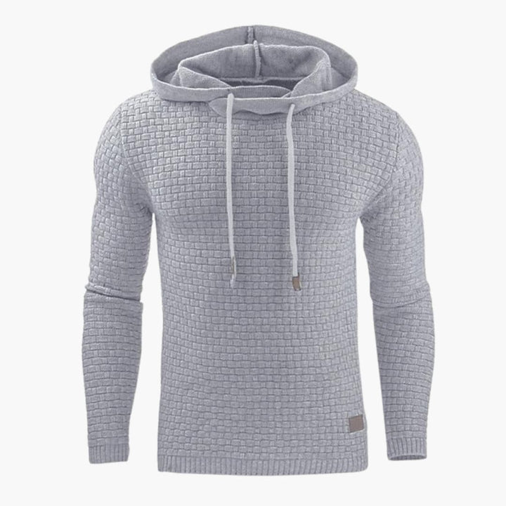 Herren Hoodie Pullover mit geripptem Saum