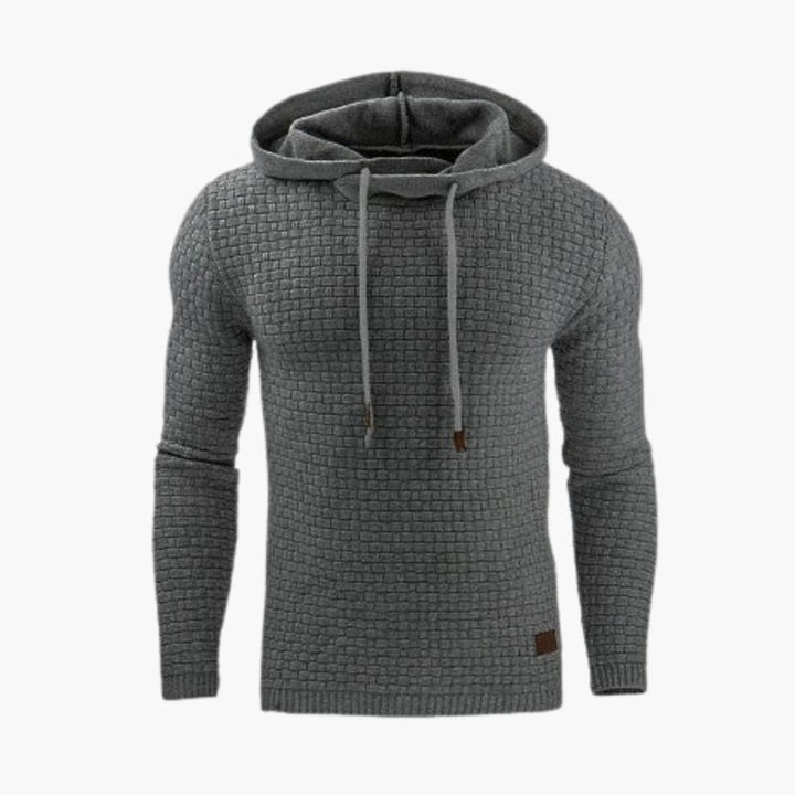 Herren Hoodie Pullover mit geripptem Saum