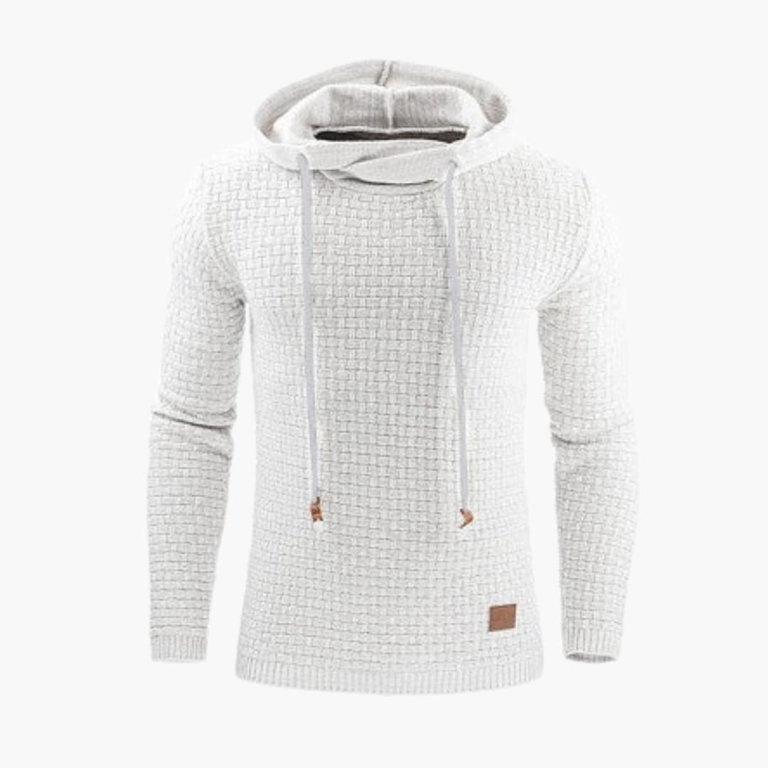 Herren Hoodie Pullover mit geripptem Saum