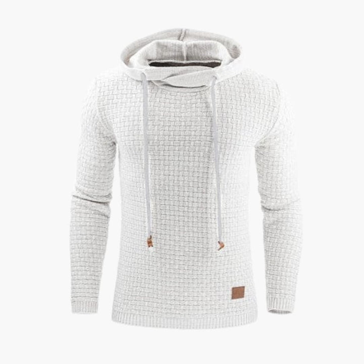 Herren Hoodie Pullover mit geripptem Saum