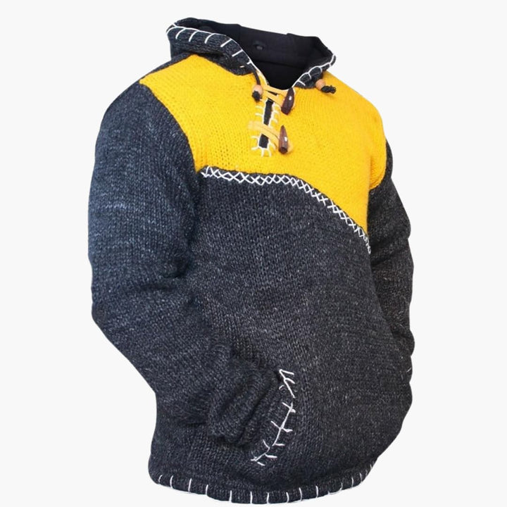 Herren Hoodie mit Kängurutasche und Strickoberfläche