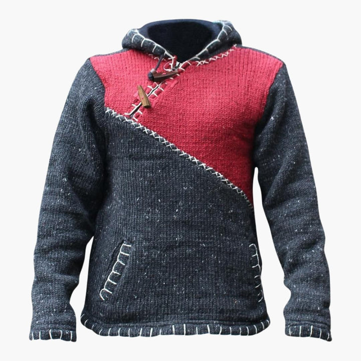 Herren Hoodie mit Kängurutasche und Strickoberfläche