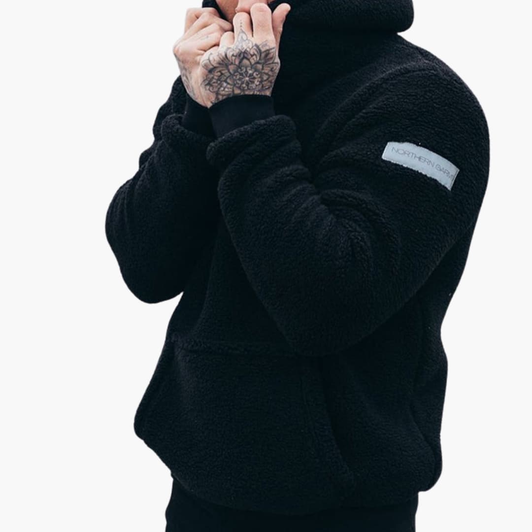 Herren Hoodie mit Rippbündchen