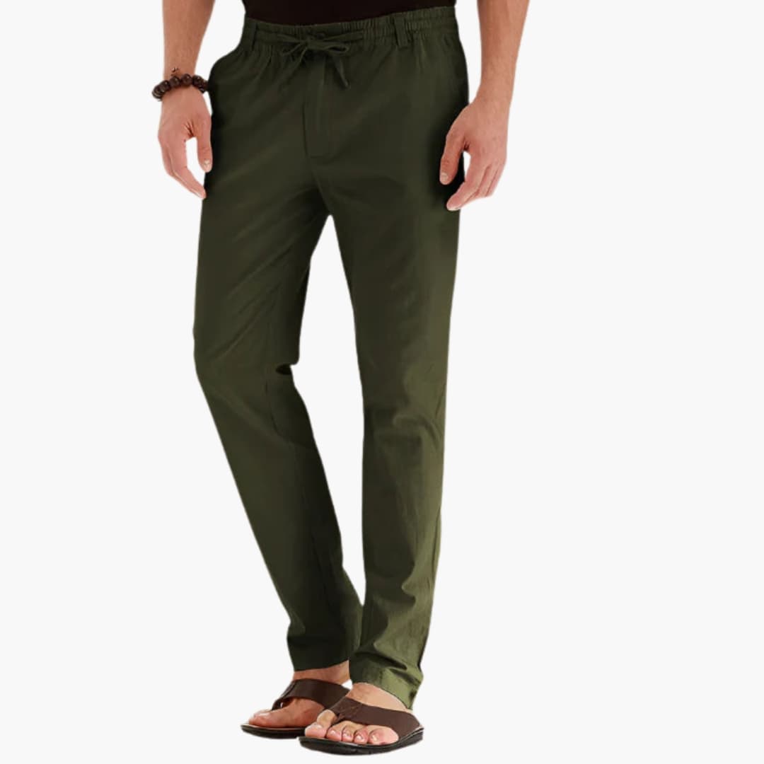 Herren Hose mit elastischem Bund und geradem Bein