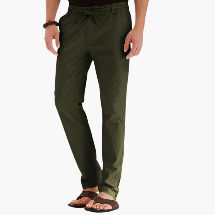 Herren Hose mit elastischem Bund und geradem Bein