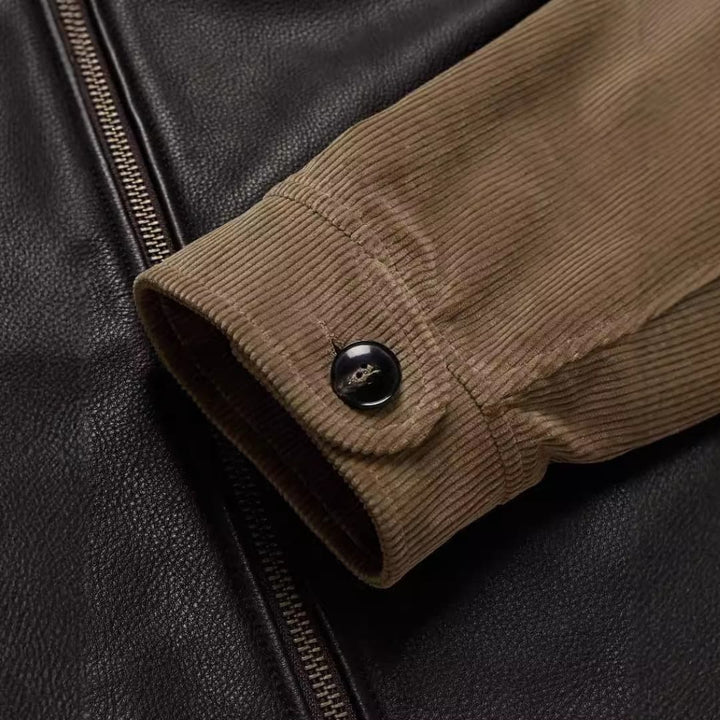 Herren Jacke mit Reißverschluss und Cordärmeln