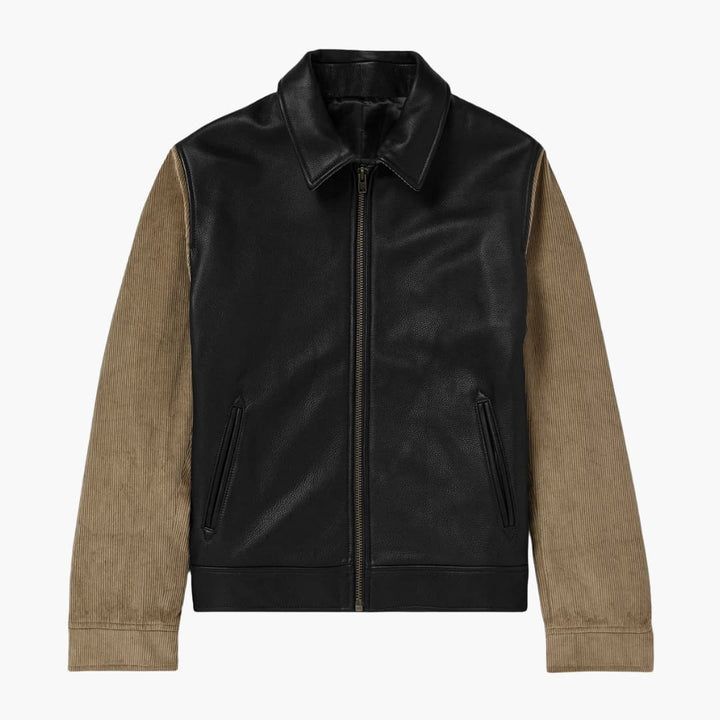 Herren Jacke mit Reißverschluss und Cordärmeln