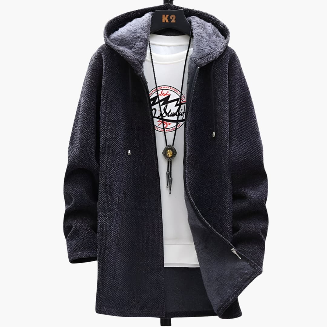 Herren Kapuzenjacke mit Reißverschluss und Futter