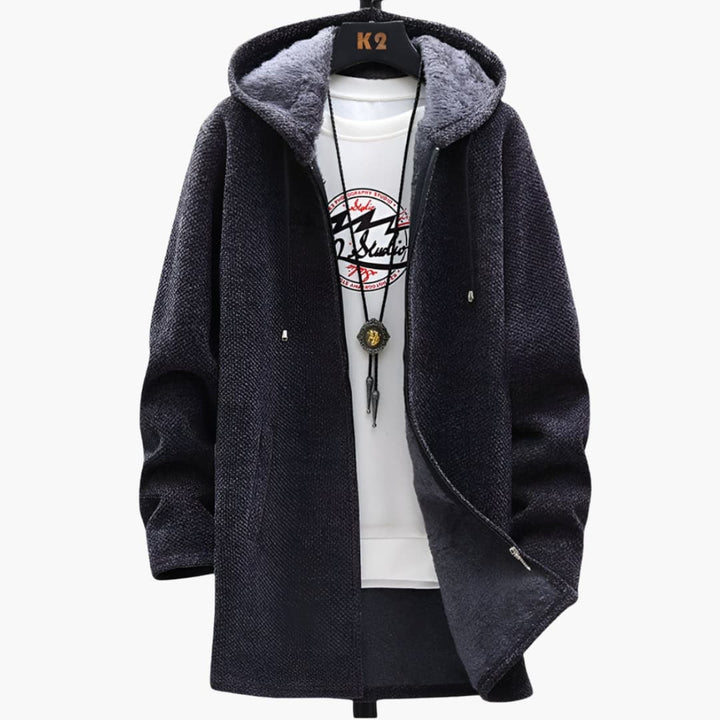 Herren Kapuzenjacke mit Reißverschluss und Futter