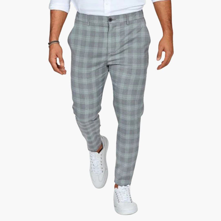 Herren Karierte Hose mit Seitentaschen
