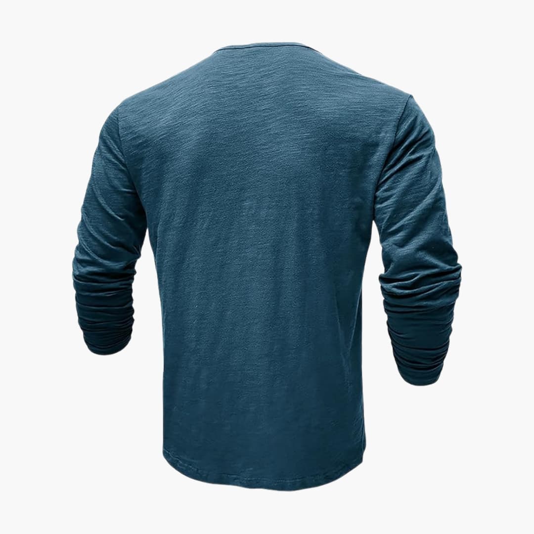 Herren Langarmshirt mit Knopfleiste
